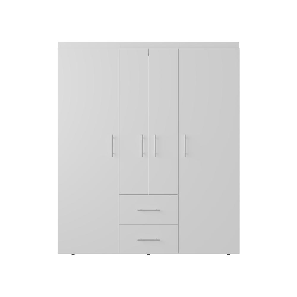 Closet Bariloche Bombay Eco, Blanco Duqueza, Con Variedad De Entrepaños y Cuatro Puertas Abatibles