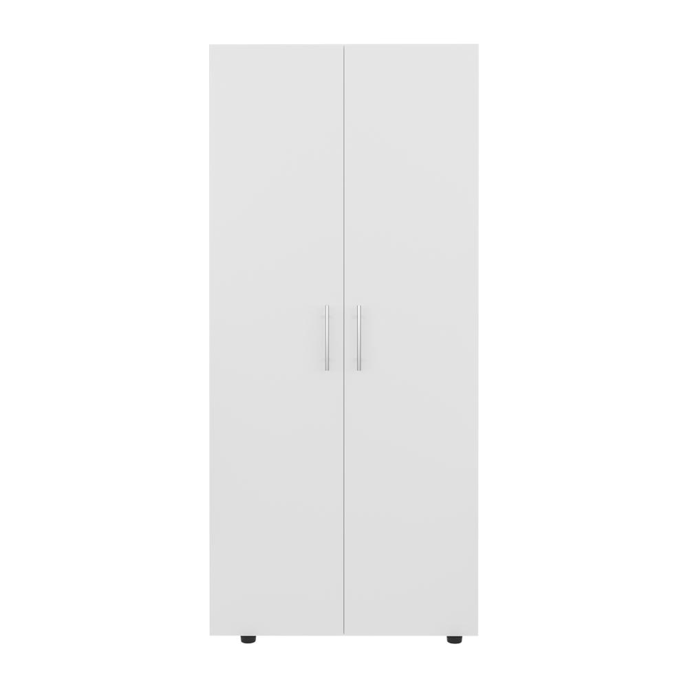 Closet Tera, Blanco Duqueza, Dos Puertas Abatibles y Dos Tubos Cromados