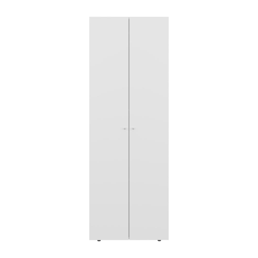 Closet Beico, Blanco Duqueza, con dos Puertas Abatibles y un Tubo cromado