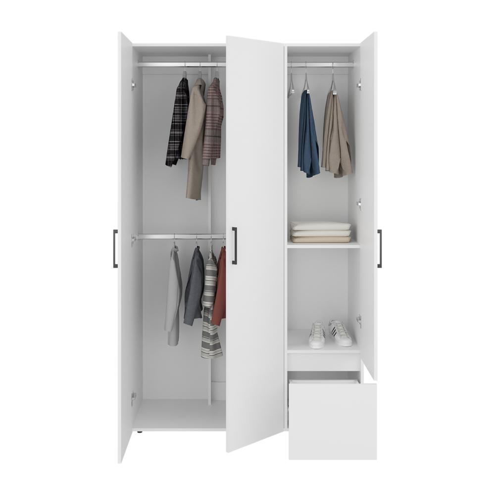 Closet Kenvil, Blanco Duqueza, con un cajon y tres puertas