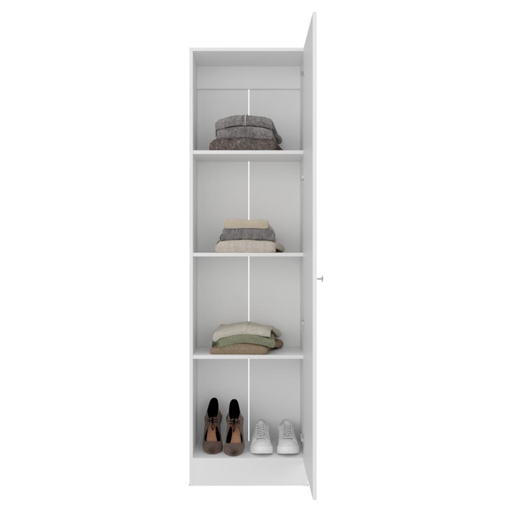 Closet Auxiliar Praga, Blanco Duqueza, incluye espejo y es de facil instalación