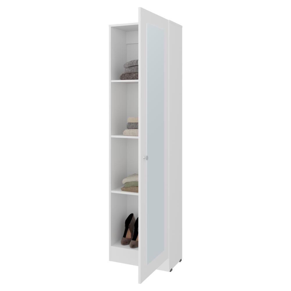 Closet Auxiliar Praga, Blanco Duqueza, incluye espejo y es de facil instalación