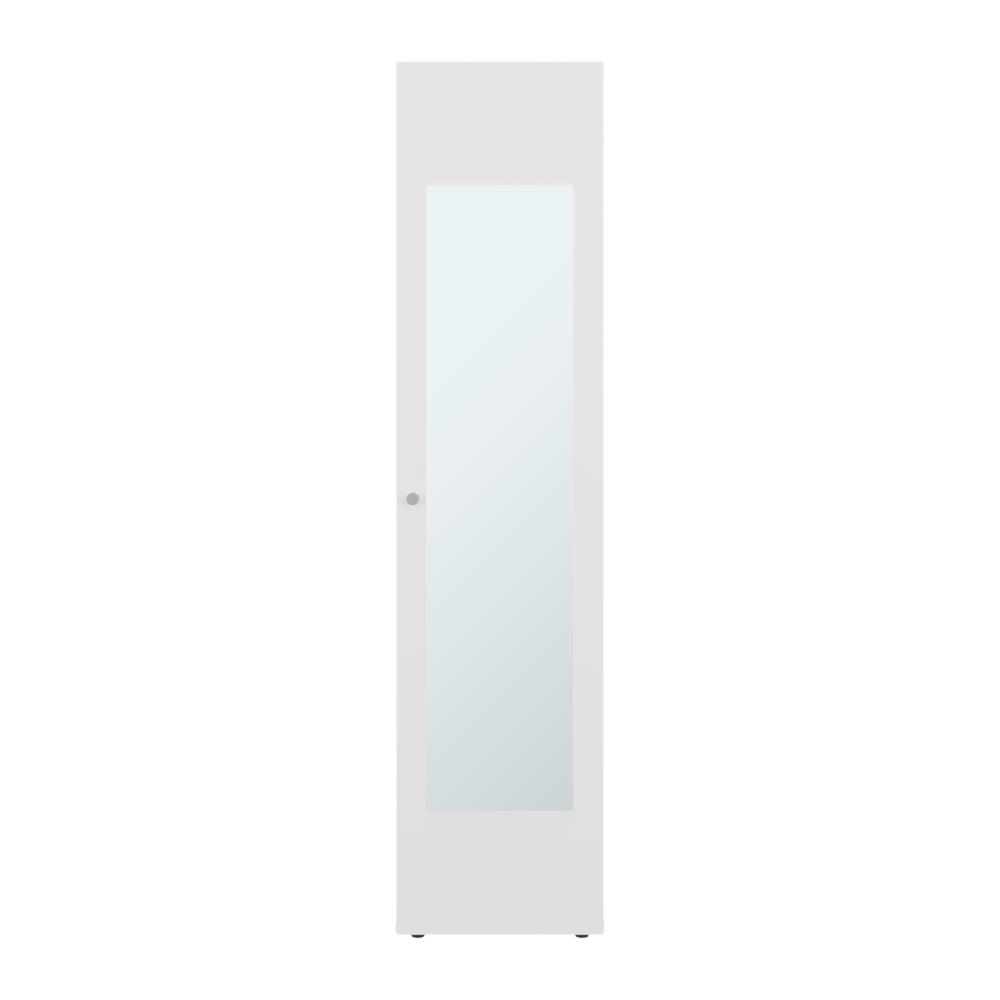 Closet Con Espejo Alma, Blanco Duqueza, Una puerta abatible y entrepaños para guardar ropa ZF