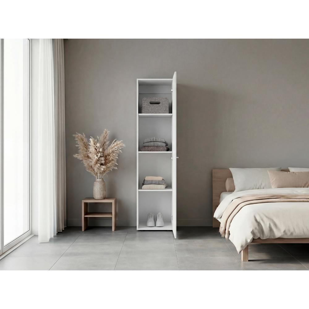 Closet Alma, Blanco Duqueza , Una puerta abatible y entrepaños para guardar ropa ZF