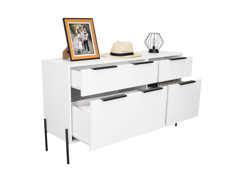 Organizador Midas, Blanco, con cuatro cajones para guardar