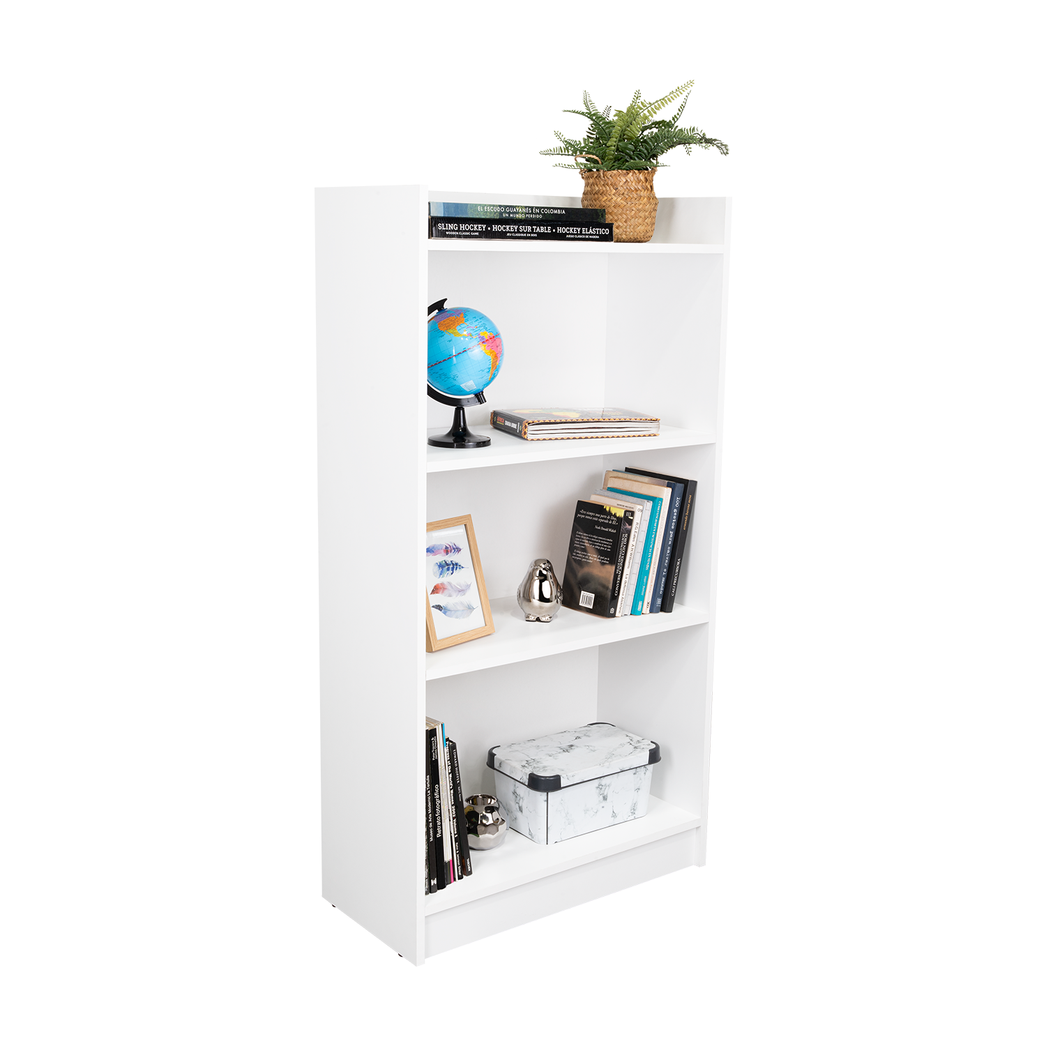Combo para Oficina Izan, Blanco, Incluye Escritorio y Biblioteca