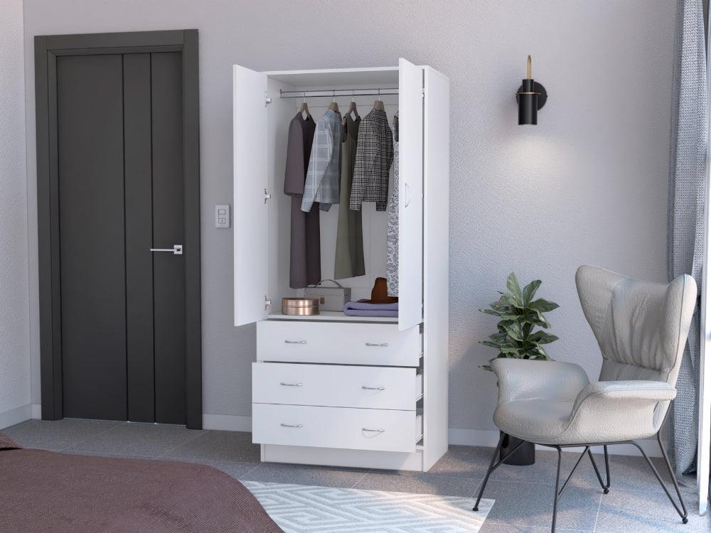 Closet Pilic, Blanco Duqueza, Tres Cajones Con Gran Capacidad De Almacenamiento ZF