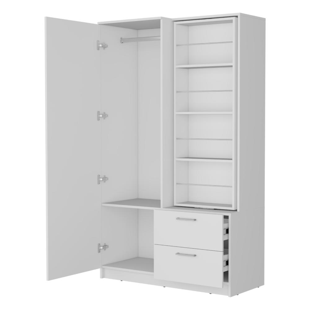 Closet Sevil, Blanco, con espejo y zapatero incluido ZF