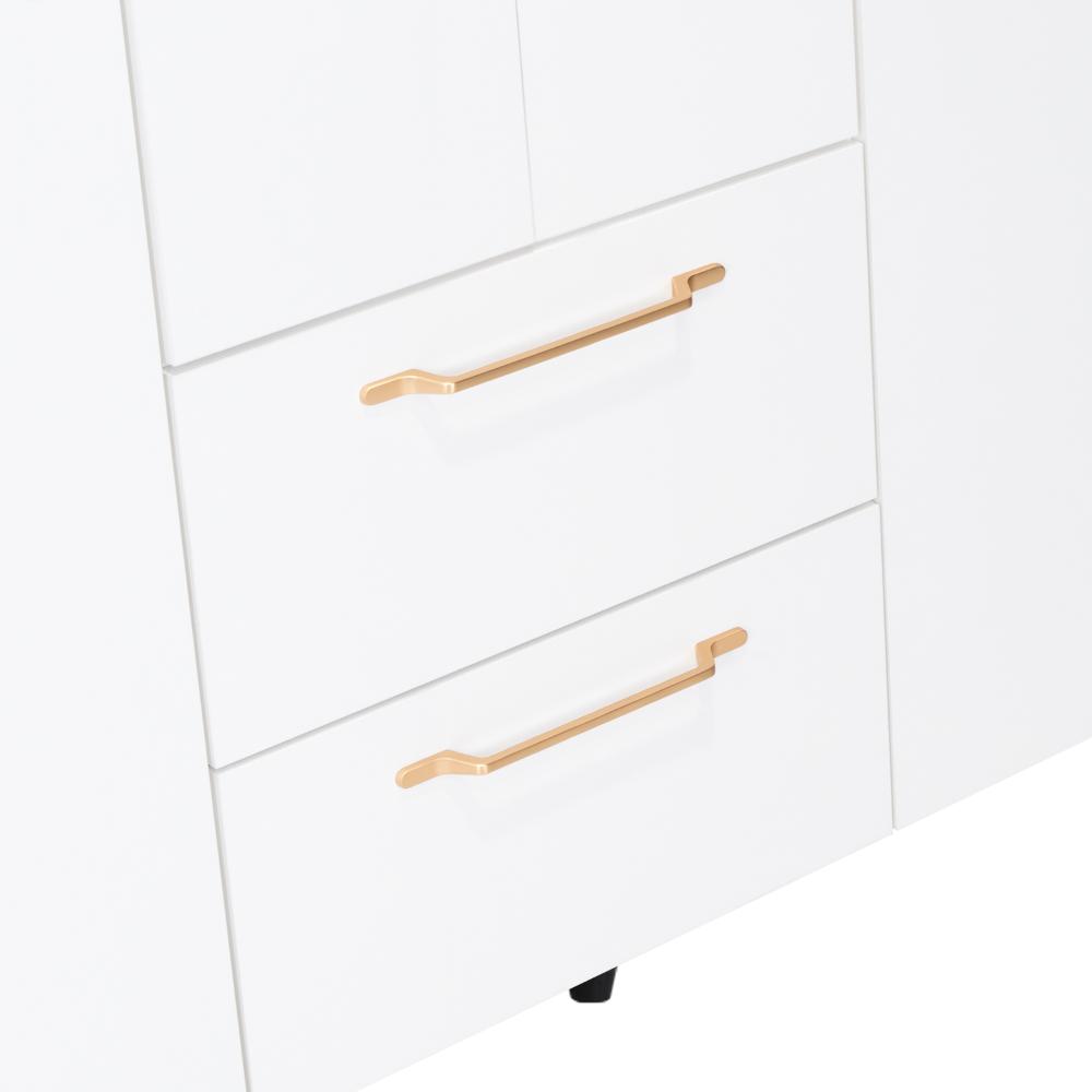 Closet Eco Golden, Blanco y Dorado, Variedad de Entrepaños y  Cuatro puertas Abatibles
