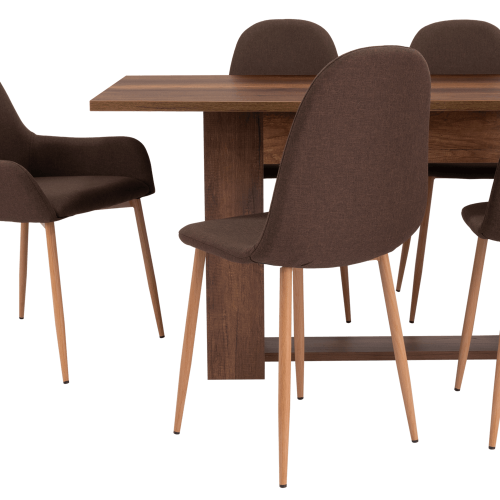 Combo Comedor Sonora, Cobre, Chocolate y Café Claro, Incluye Comedor y 6 Sillas - VIRTUAL MUEBLES