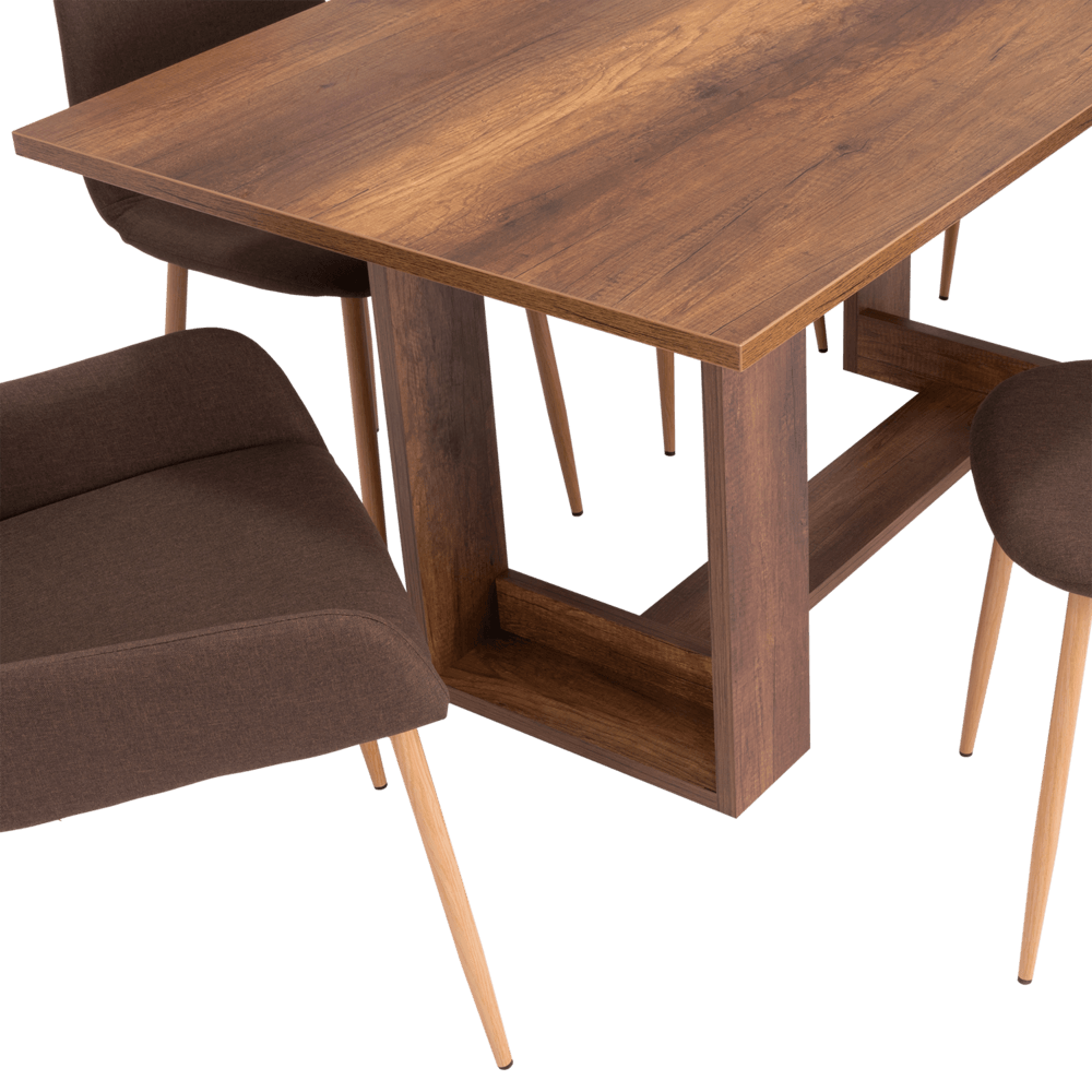 Combo Comedor Sonora, Cobre, Chocolate y Café Claro, Incluye Comedor y 6 Sillas - VIRTUAL MUEBLES