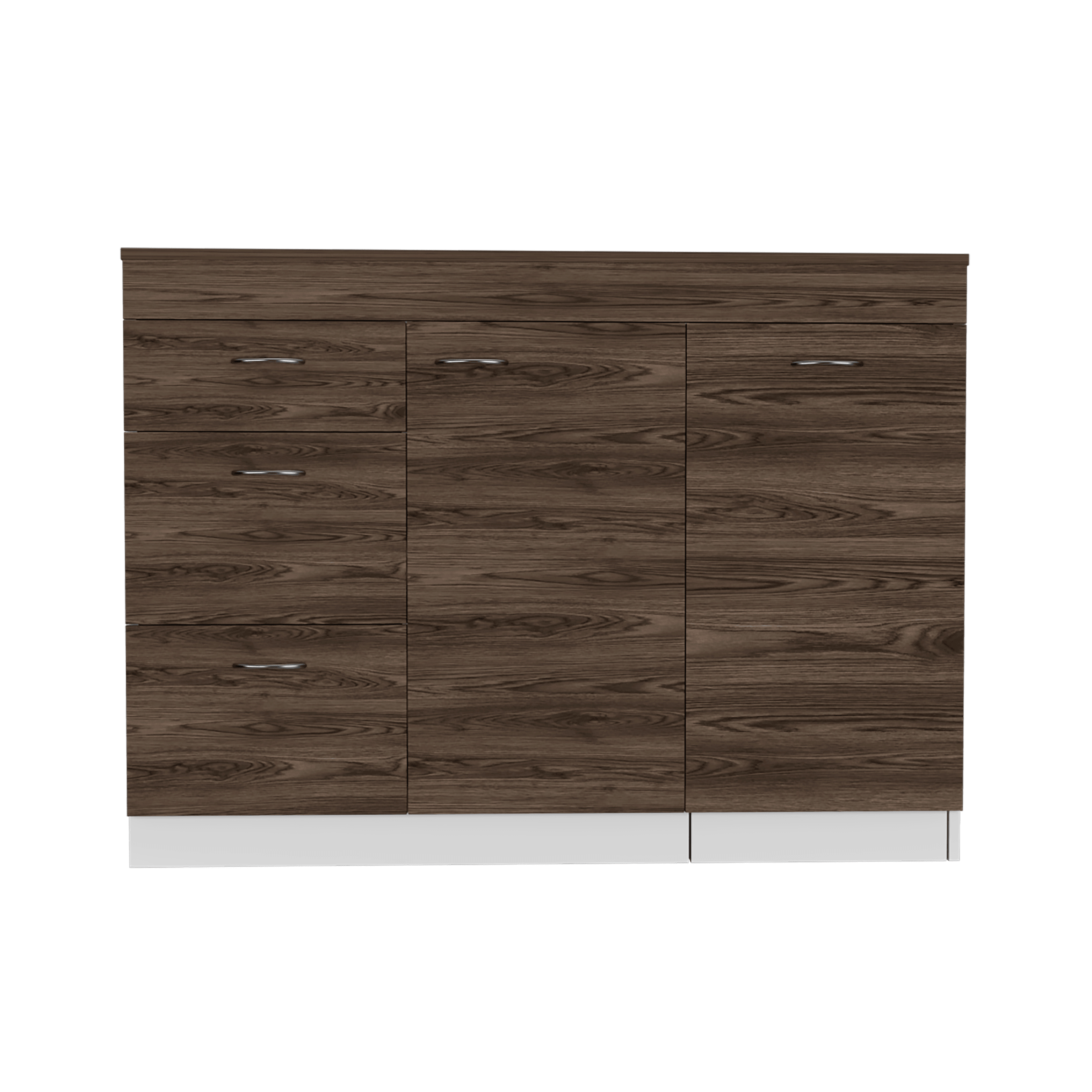 Gabinete Inferior de Cocina Amatista, Blanco y Chocolate, con Amplia Capacidad de Almacenamiento, no Incluye Mesón ZF - VIRTUAL MUEBLES
