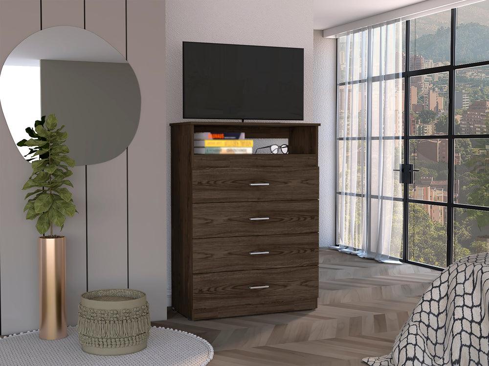 Organizador Barlovento, Chocolate, con Cuatro Cajones Organizadores - VIRTUAL MUEBLES