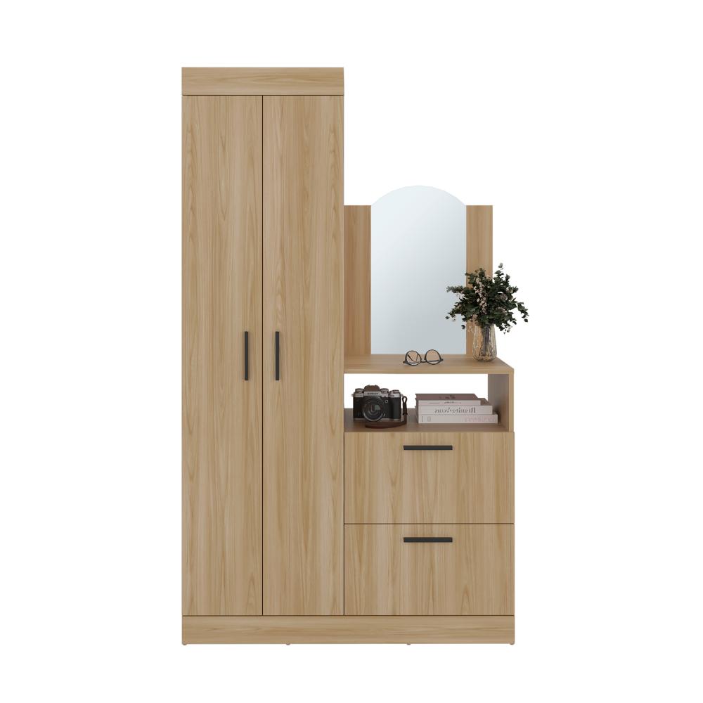 Closet Tocador Praga, Fresno Europeo, con diseño moderno incluye Espejo