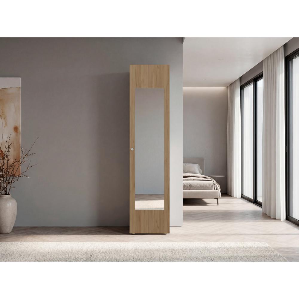 Closet Con Espejo Alma, Kronos Fresno, Diseño moderno con entrepaños y puerta ZF