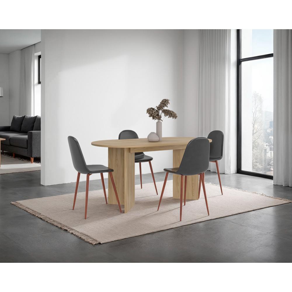 Mesa Comedor Ted, Fresno Europeo, con Amplia Superficie, No Incluye Sillas