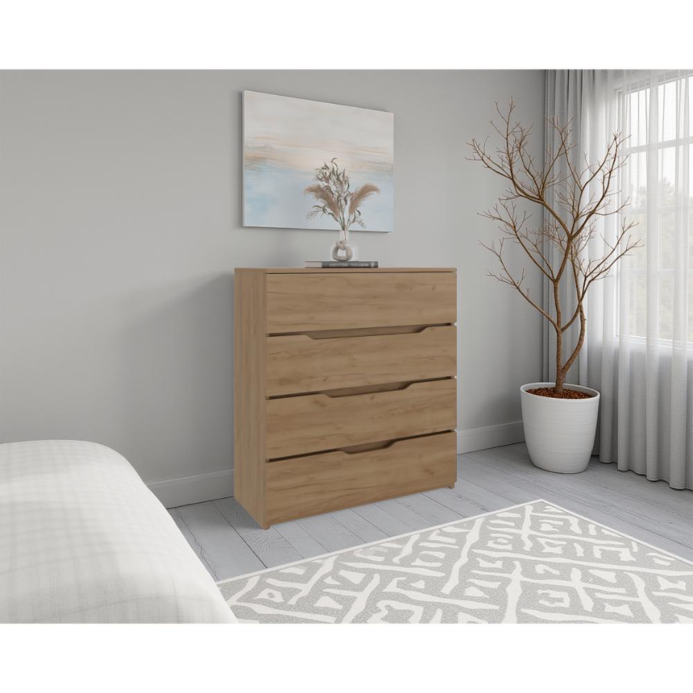 Comoda Zory, Kronos Fresno, Con cuatro cajones, diseño moderno y de fácil armado ZF