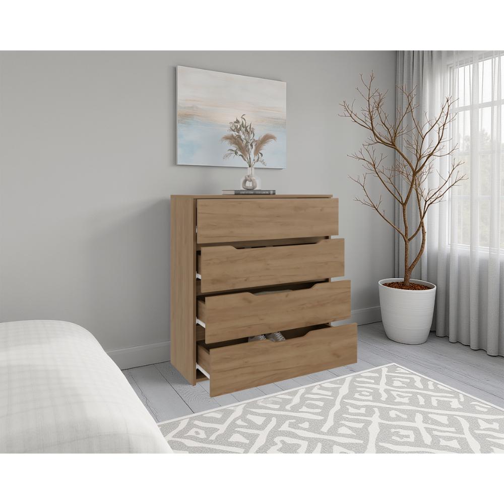 Comoda Zory, Kronos Fresno, Con cuatro cajones, diseño moderno y de fácil armado ZF