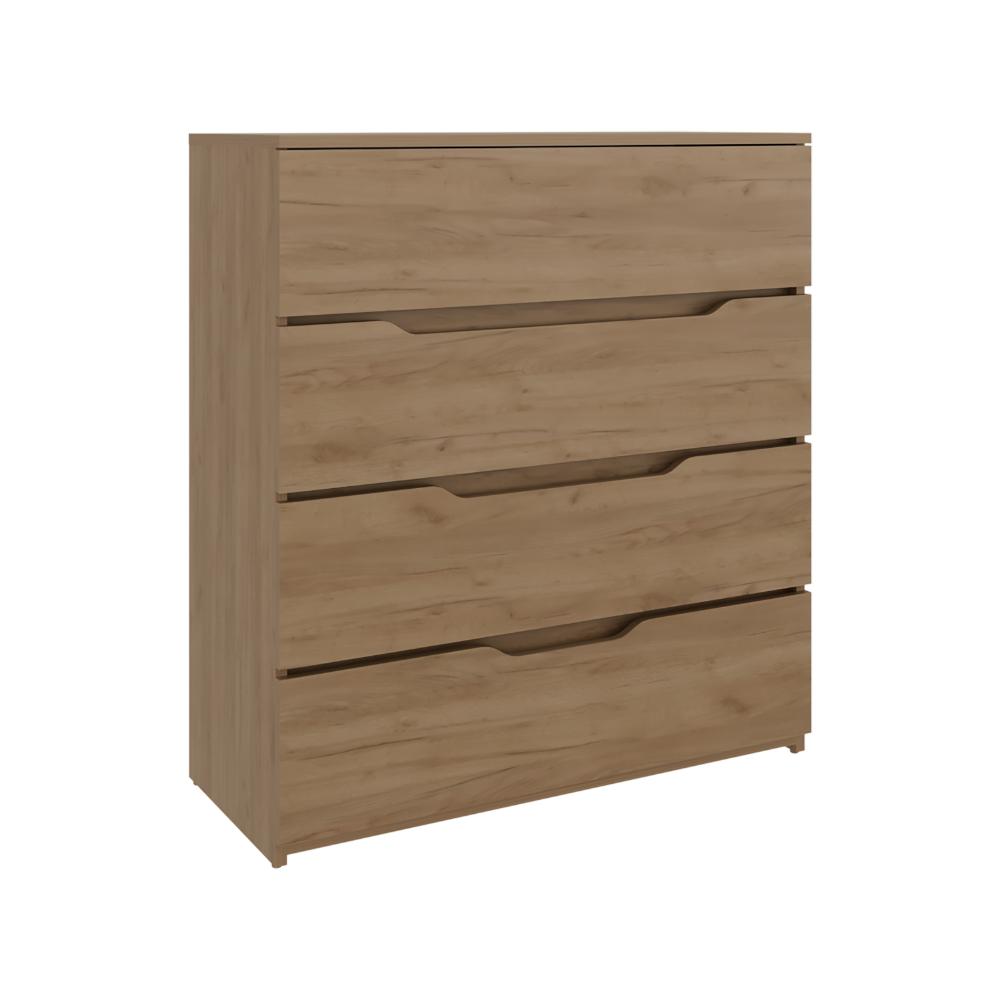 Comoda Zory, Kronos Fresno, Con cuatro cajones, diseño moderno y de fácil armado ZF