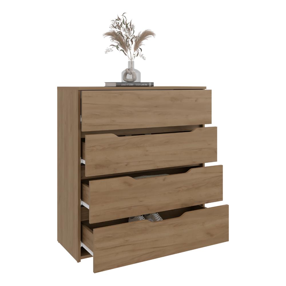 Comoda Zory, Kronos Fresno, Con cuatro cajones, diseño moderno y de fácil armado ZF