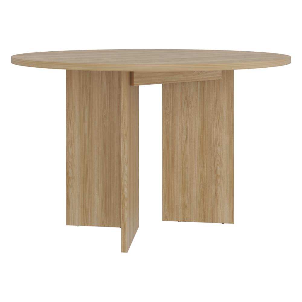 Mesa para Comedor Ted Circular, Fresno Europeo, con Puestos para 4 personas, No Incluye Sillas ZF