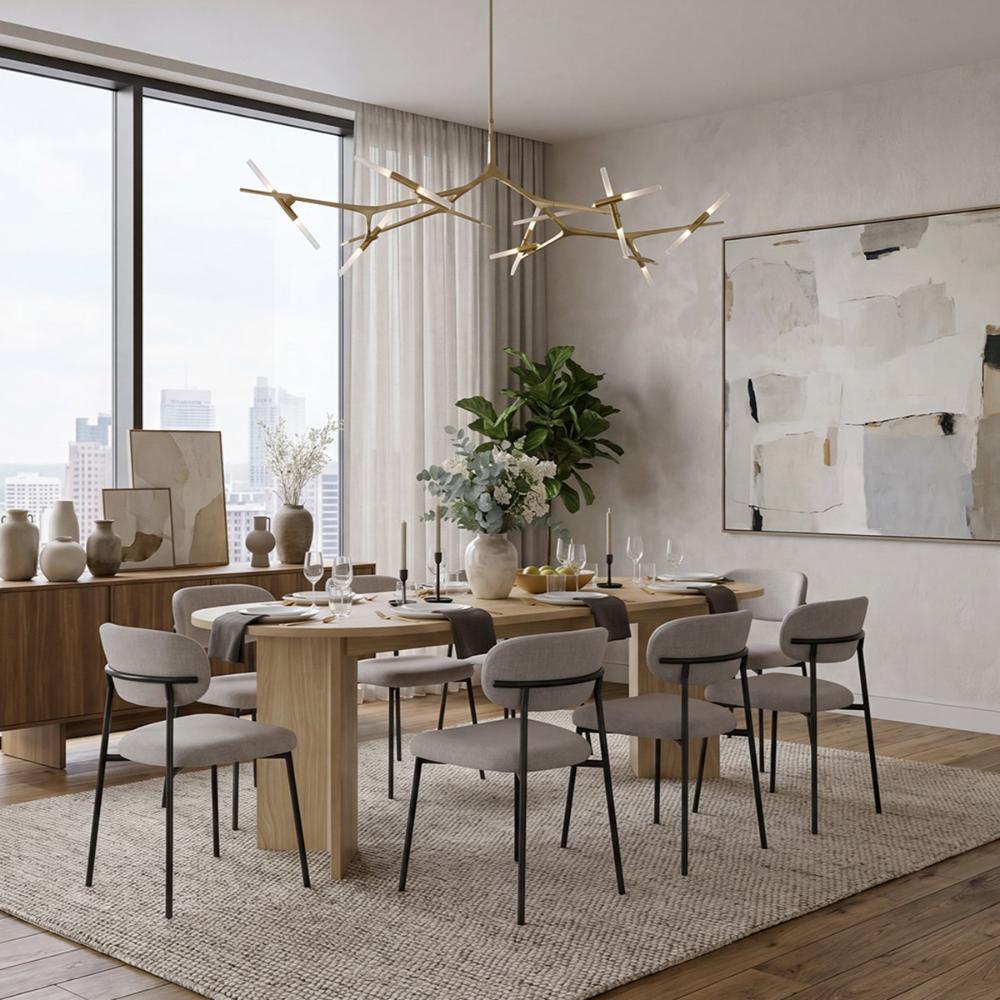 Mesa para Comedor Ted 241, Fresno Europeo, para Seis Puestos, No Incluye Sillas
