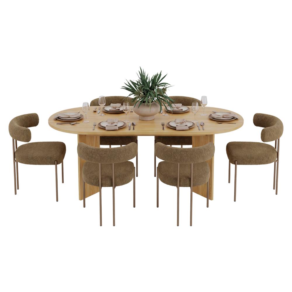 Mesa para Comedor Ted 187, Fresno Europeo, para Seis Puestos, No Incluye Sillas