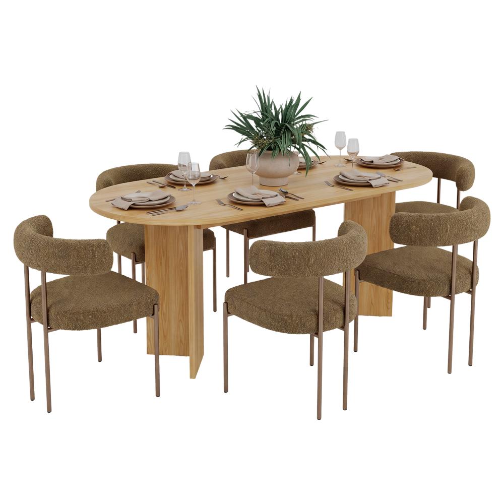 Mesa para Comedor Ted 187, Fresno Europeo, para Seis Puestos, No Incluye Sillas