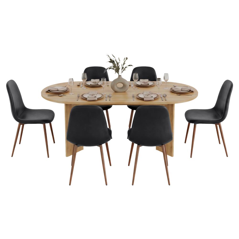 Mesa para Comedor Ted 187, Fresno Europeo, para Seis Puestos, No Incluye Sillas