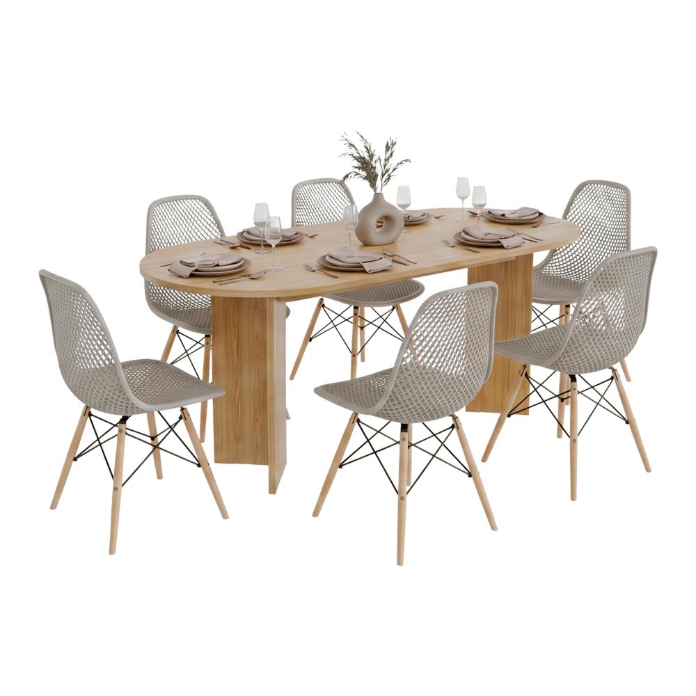 Mesa para Comedor Ted 187, Fresno Europeo, para Seis Puestos, No Incluye Sillas