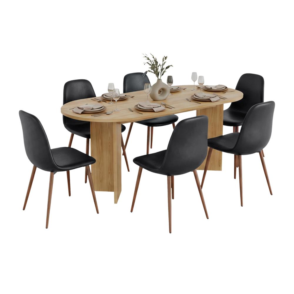 Mesa para Comedor Ted 187, Fresno Europeo, para Seis Puestos, No Incluye Sillas