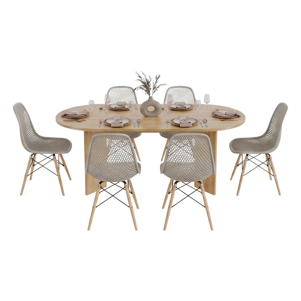 Mesa para Comedor Ted 187, Fresno Europeo, para Seis Puestos, No Incluye Sillas