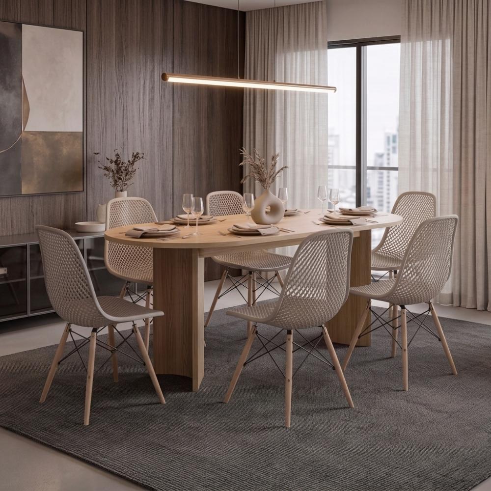 Mesa para Comedor Ted 187, Fresno Europeo, para Seis Puestos, No Incluye Sillas
