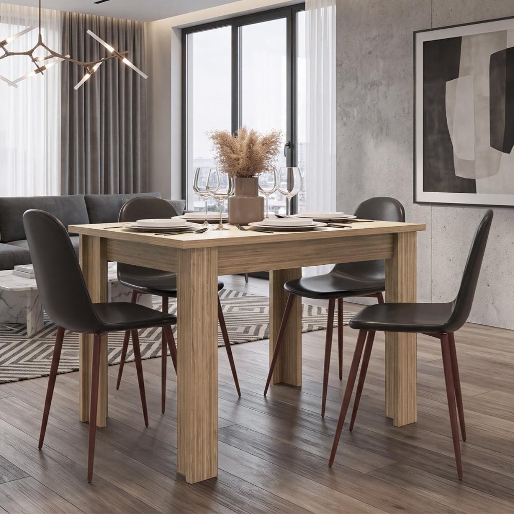Mesa para Comedor Estrella 110, Miel, con Espacio para Cuatro Personas, No Incluye Sillas