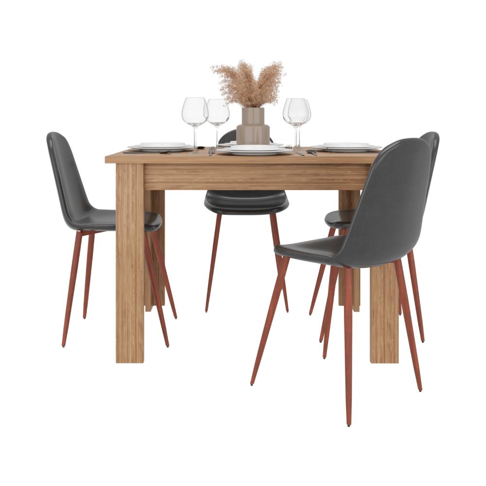 Mesa para Comedor Estrella 110, Miel, con Espacio para Cuatro Personas, No Incluye Sillas