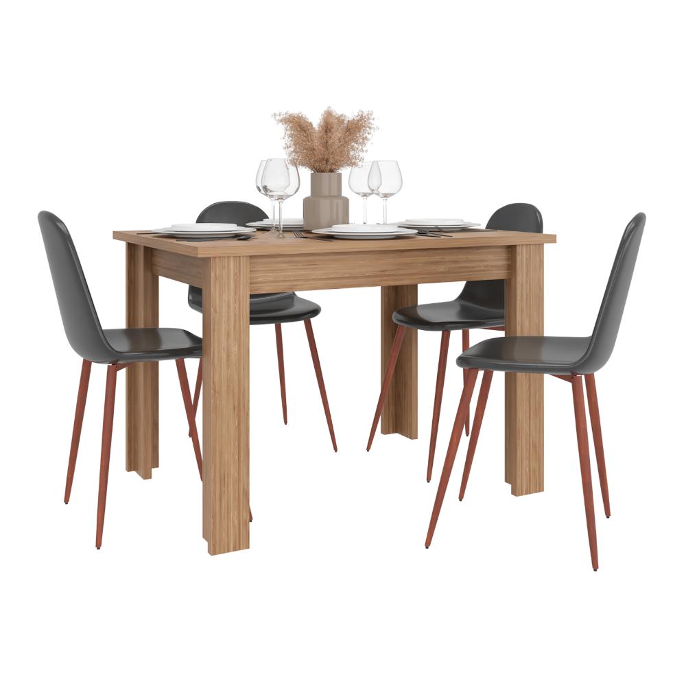 Mesa para Comedor Estrella 110, Miel, con Espacio para Cuatro Personas, No Incluye Sillas