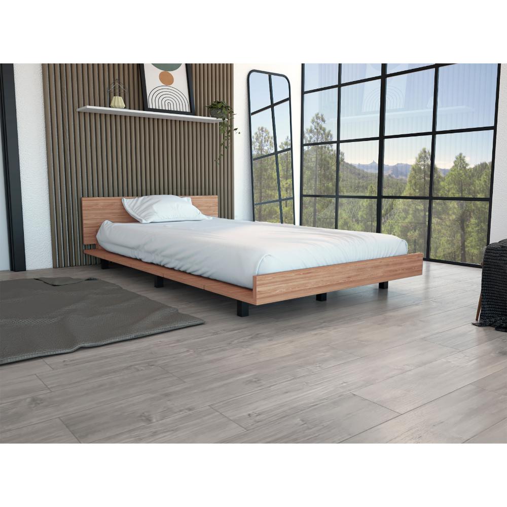 Cama Sencilla Wesley, Miel, con Patas Metálicas