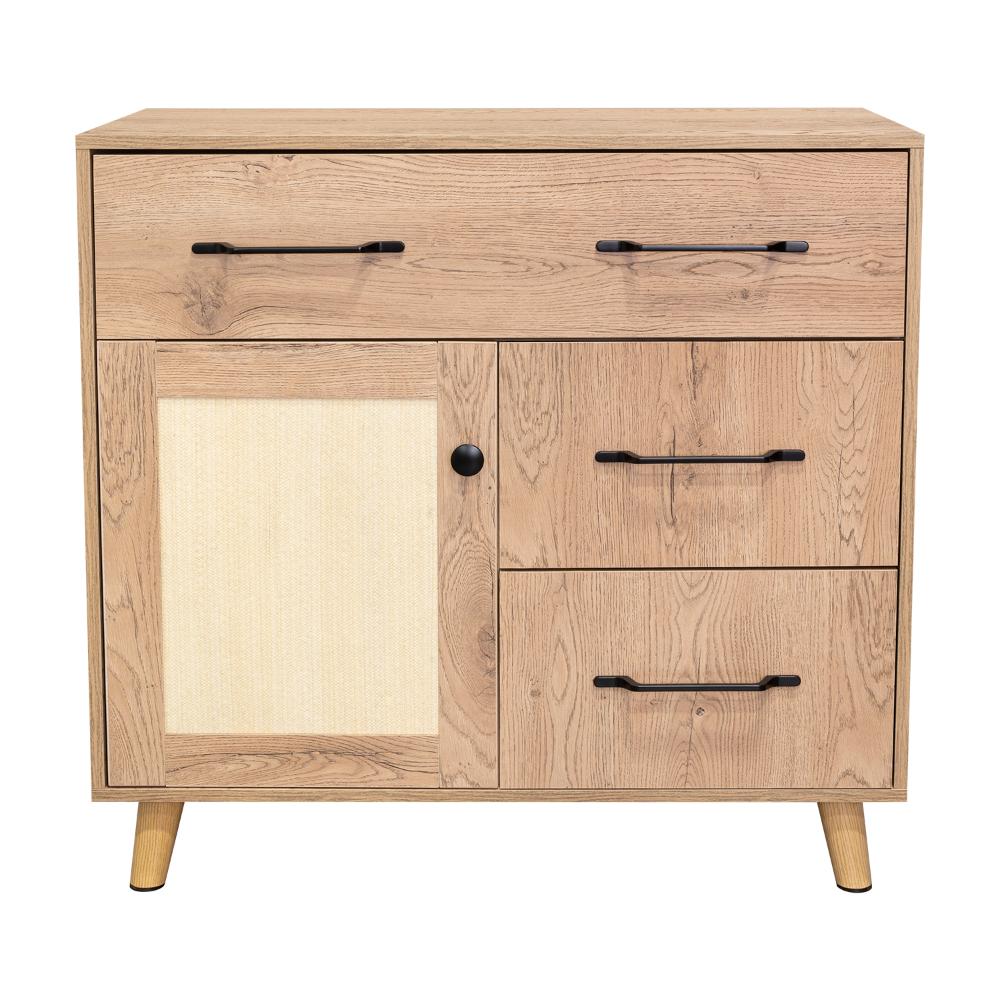 Organizador Natura, Macadamia, con tres cajones y una puerta