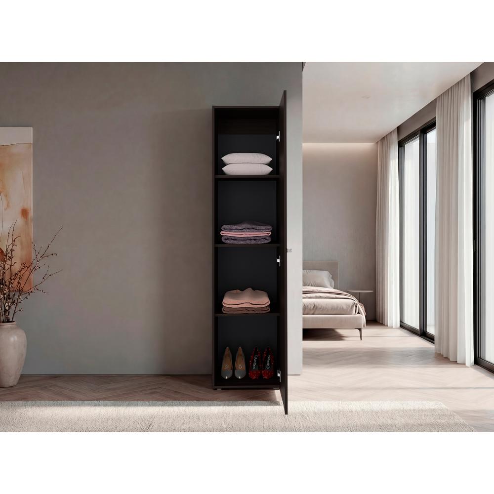 Clóset con Espejo Alma, Kronos Nogal, Diseño Moderno con Entrepaños y Puerta ZF