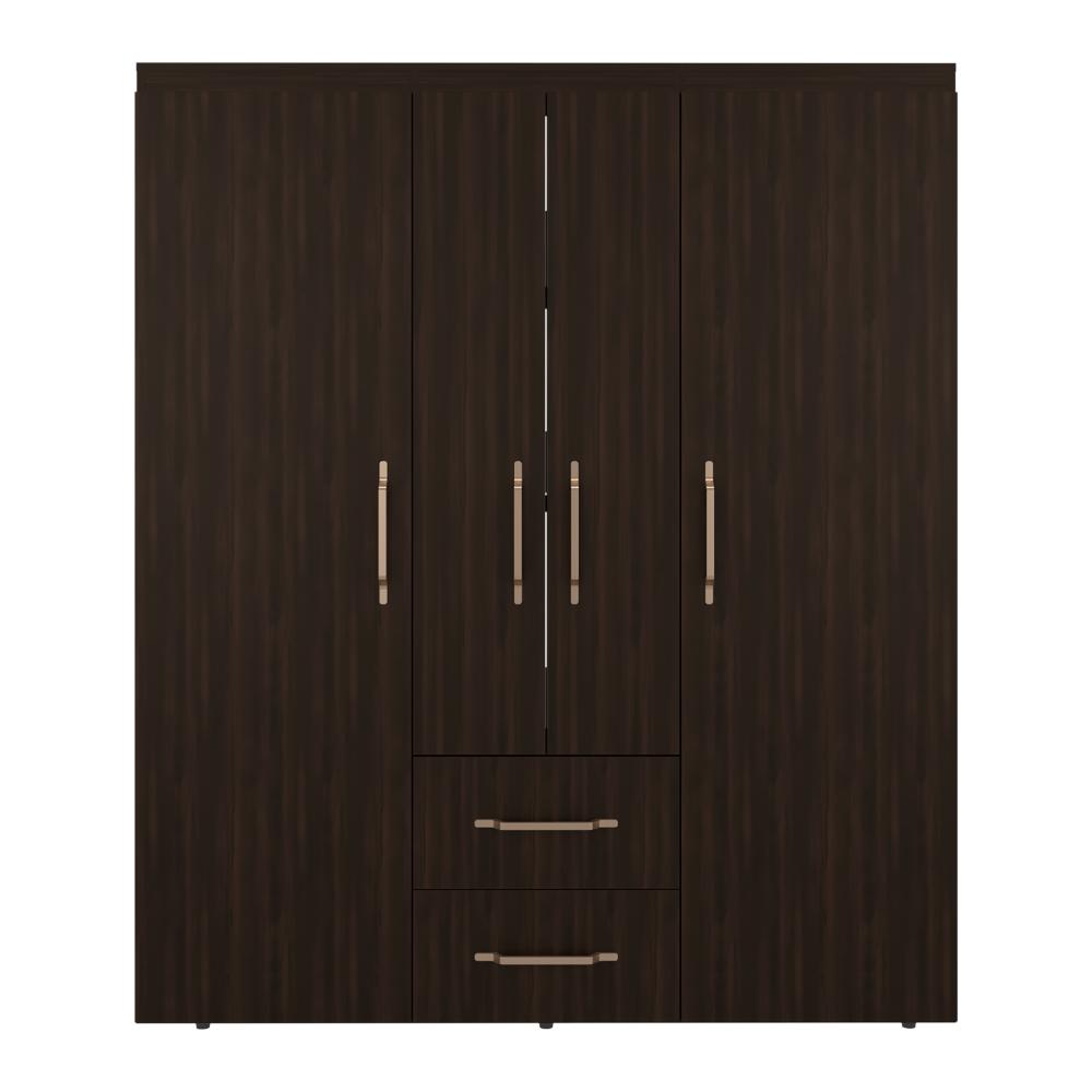 Closet Bariloche Eco, Kronos Nogal, Moderno con Variedad De Entrepaños, cuatro puertas y dos cajones ZF