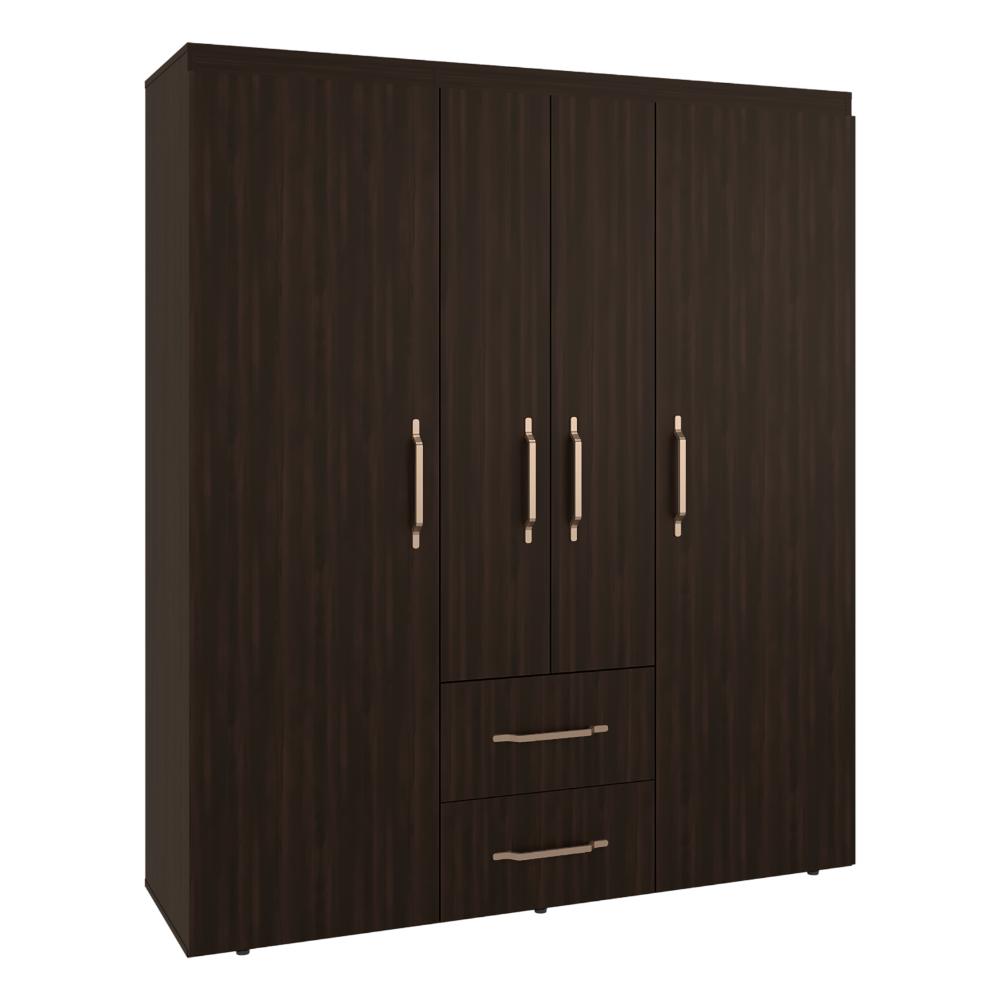 Closet Bariloche Eco, Kronos Nogal, Moderno con Variedad De Entrepaños, cuatro puertas y dos cajones ZF