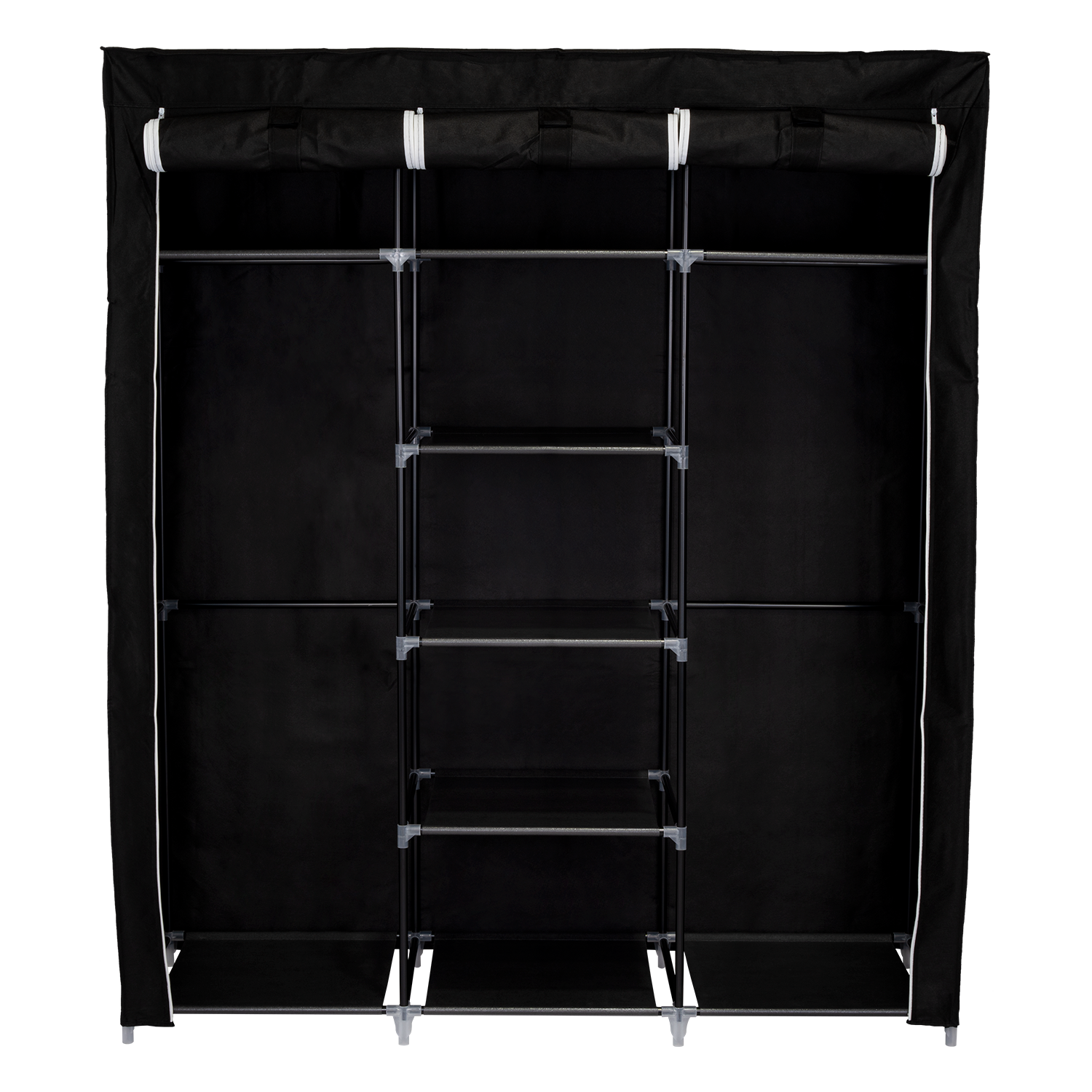 Closet Portátil Jesan, Negro, Variedad de Entrepaños en Tela
