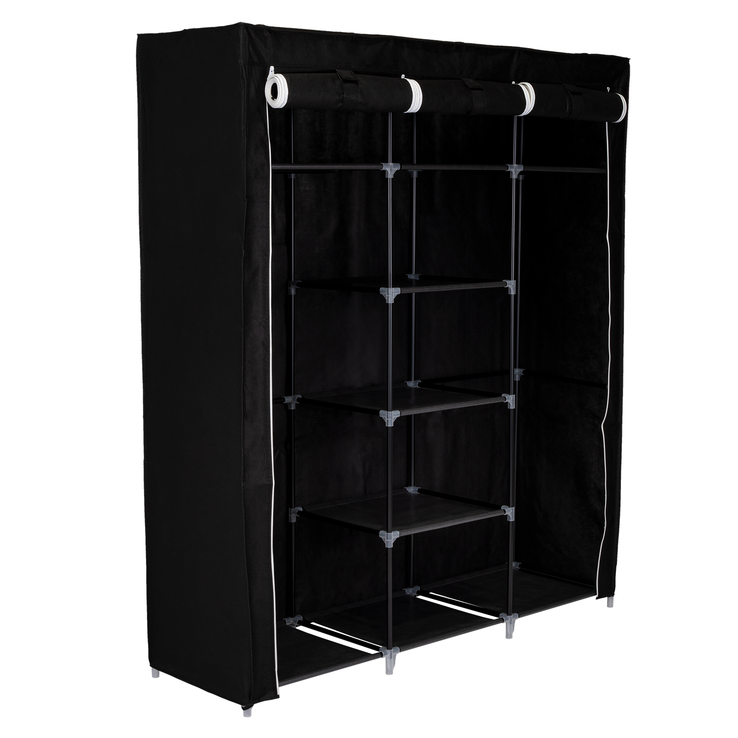 Closet Portátil Jesan, Negro, Variedad de Entrepaños en Tela