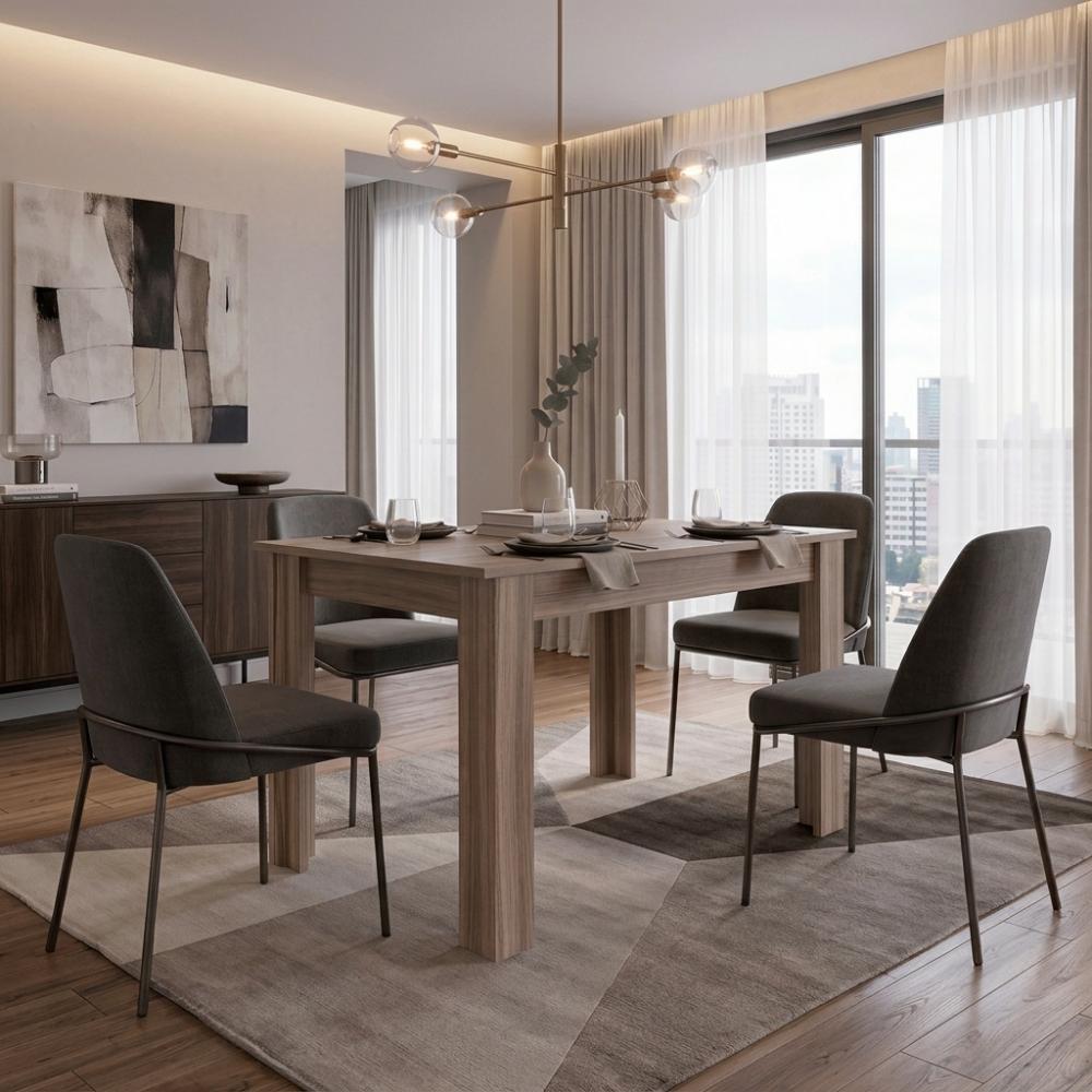 Mesa para Comedor Estrella 120, Avellana, con Espacio para Cuatro Personas, No Incluye Sillas