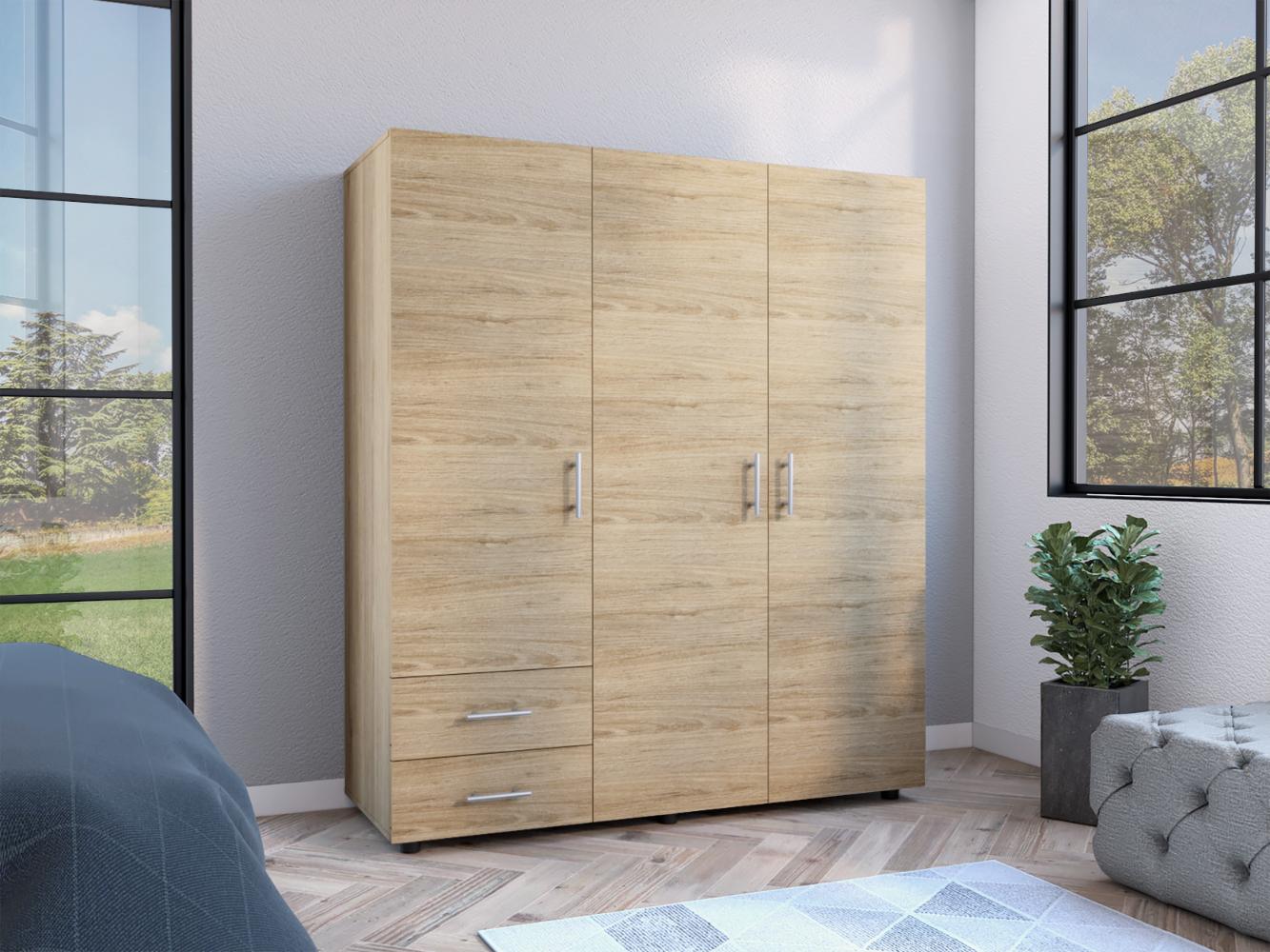 Closet Light, Beige, con Dos Cajones y Tres Puertas Batientes