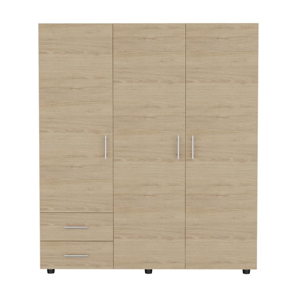 Closet Light, Beige, con Dos Cajones y Tres Puertas Batientes