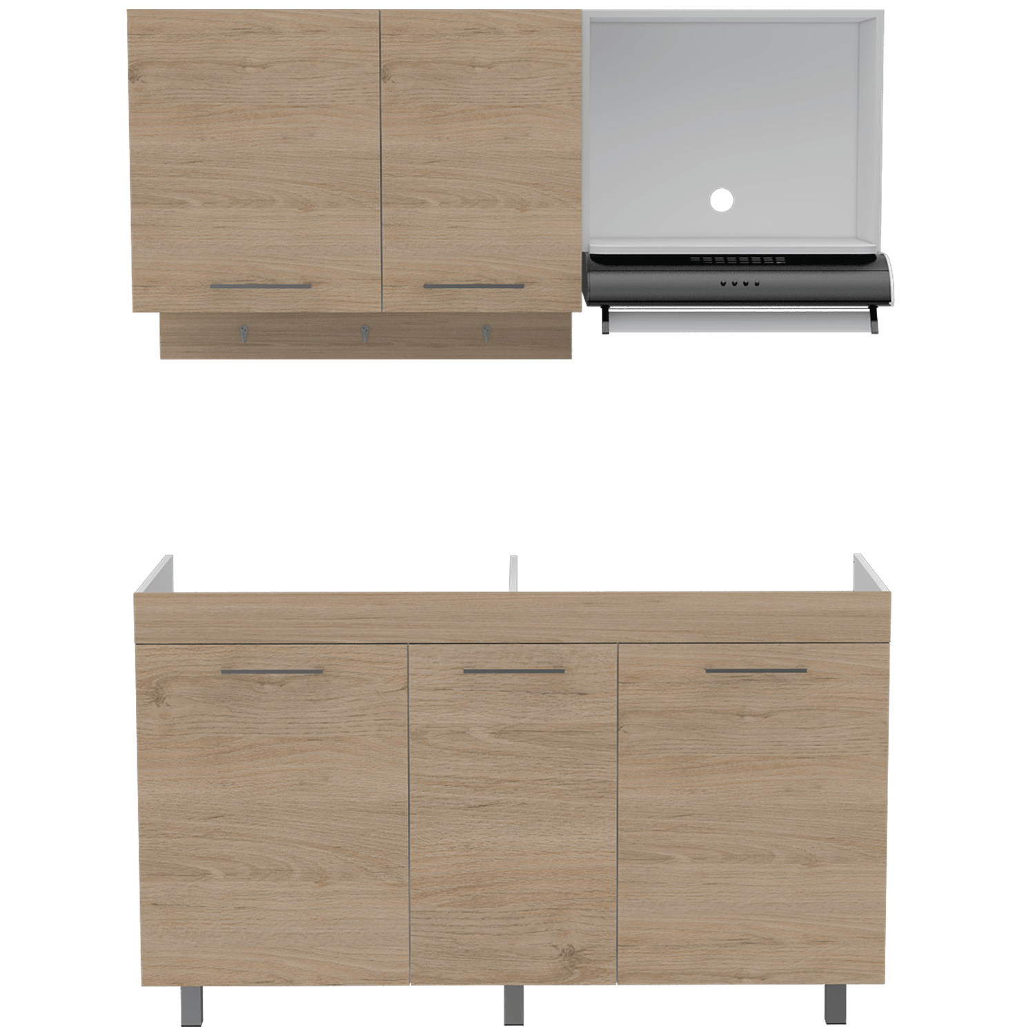 Mueble Multiusos Deneb, Beige y Blanco no incluye mesón - VIRTUAL MUEBLES