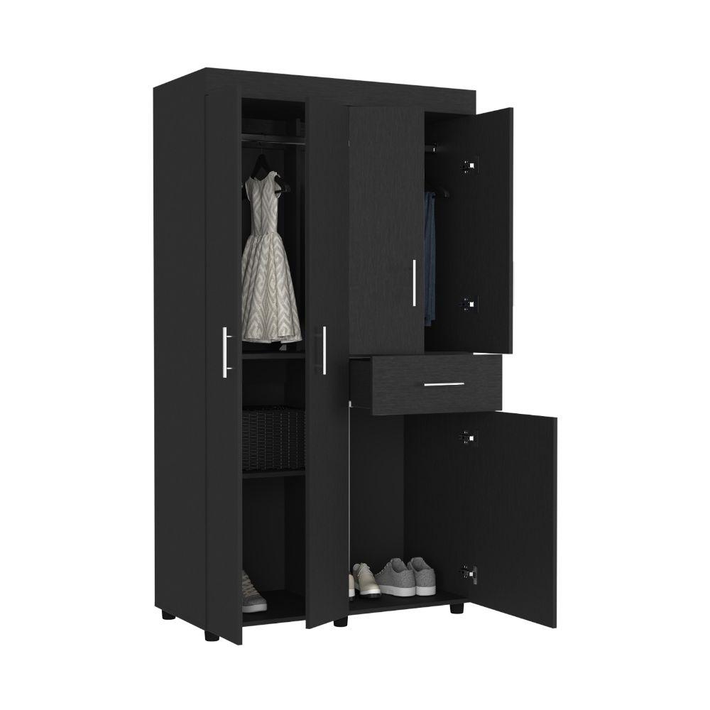 Mueble Auxiliar Multiusos Rolling, Negro, con Tres niveles y Rodachine -  VIRTUAL MUEBLES