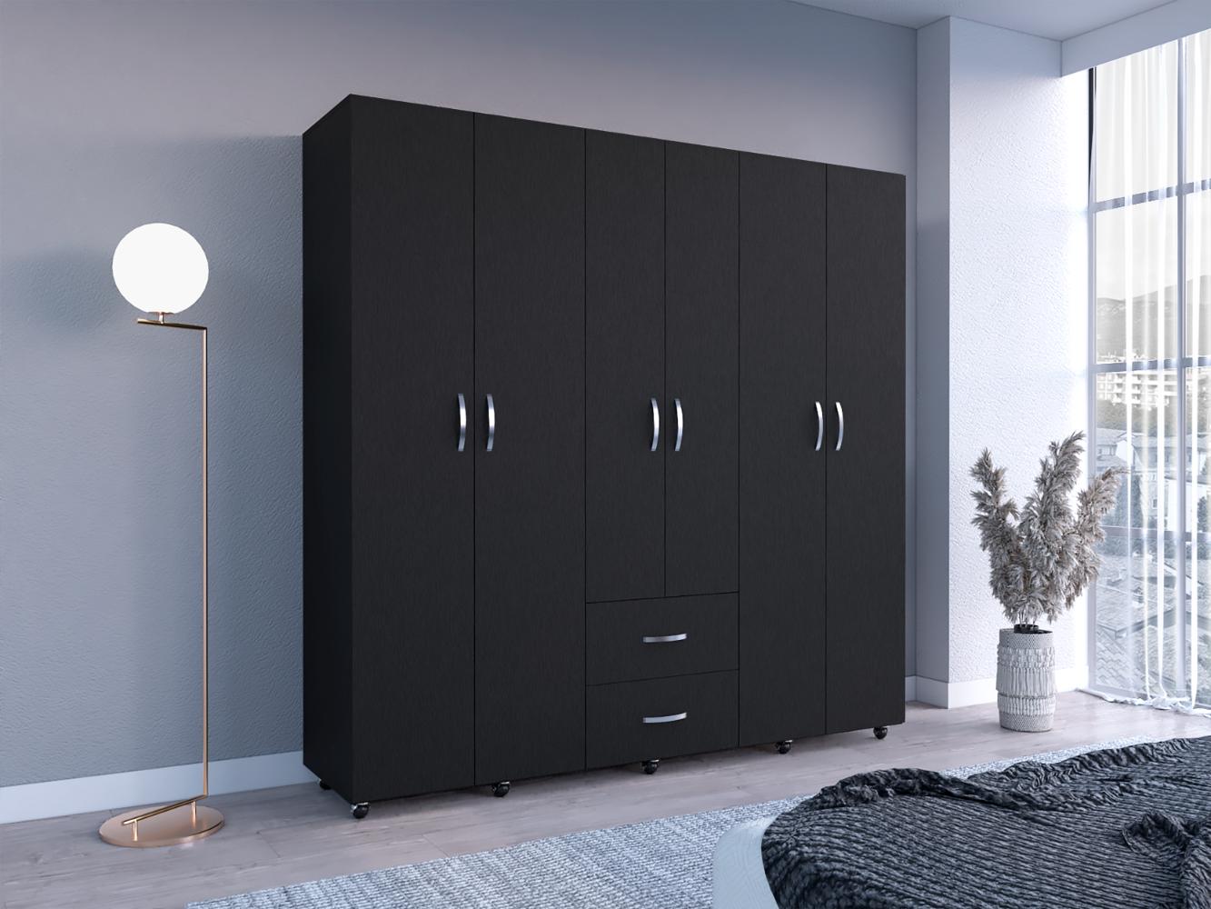 Closet Barin 200x200, Wengue, Con Cuatro Puertas Abatibles