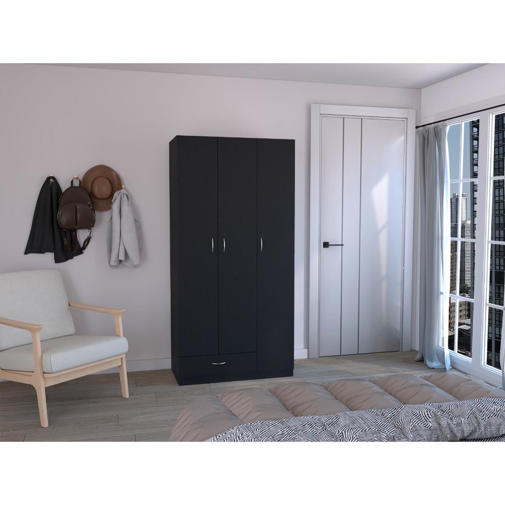 Clóset Viltex, Wengue, con Amplios Espacio para Ropa y Tres Puertas Abatibles